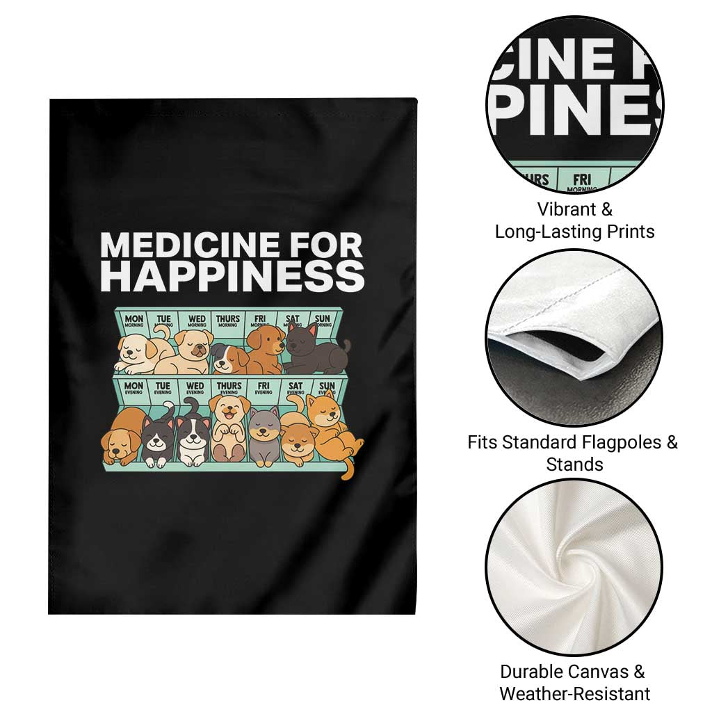 Funny Dog Lover Garden Flag My Medicine For Happiness Called Cats Everyday - Wonder Print Shop
