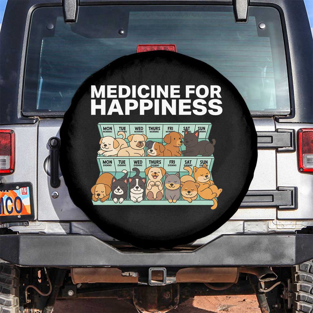 Funny Dog Lover Spare Tire Cover My Medicine For Happiness Called Cats Everyday - Wonder Print Shop