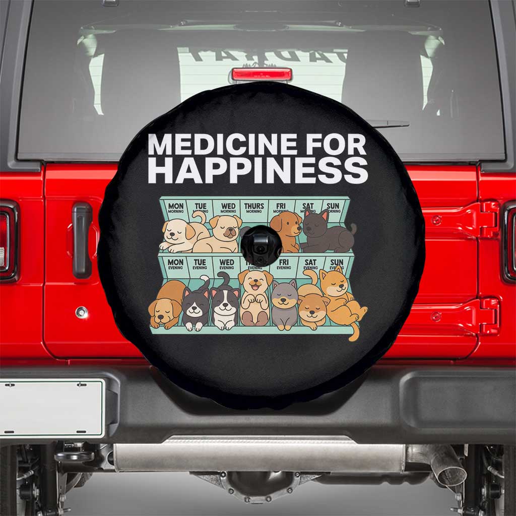 Funny Dog Lover Spare Tire Cover My Medicine For Happiness Called Cats Everyday - Wonder Print Shop