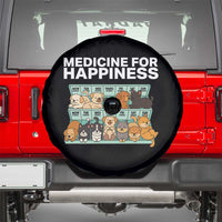 Funny Dog Lover Spare Tire Cover My Medicine For Happiness Called Cats Everyday - Wonder Print Shop