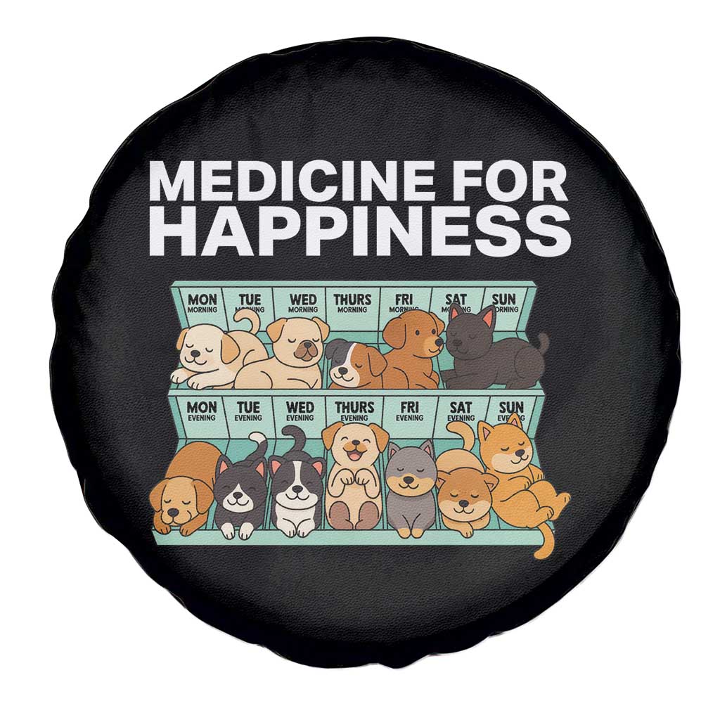 Funny Dog Lover Spare Tire Cover My Medicine For Happiness Called Cats Everyday - Wonder Print Shop