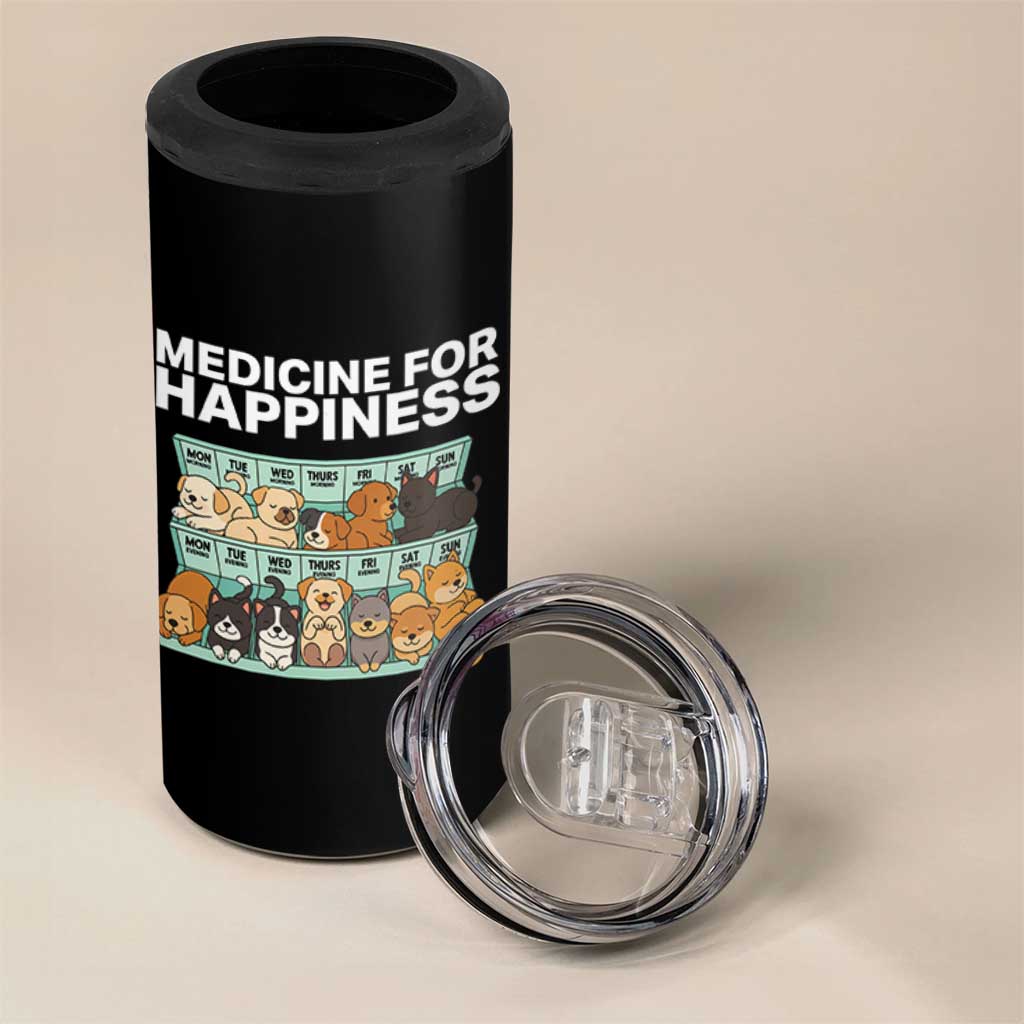 Funny Dog Lover 4 in 1 Can Cooler Tumbler My Medicine For Happiness Called Cats Everyday - Wonder Print Shop