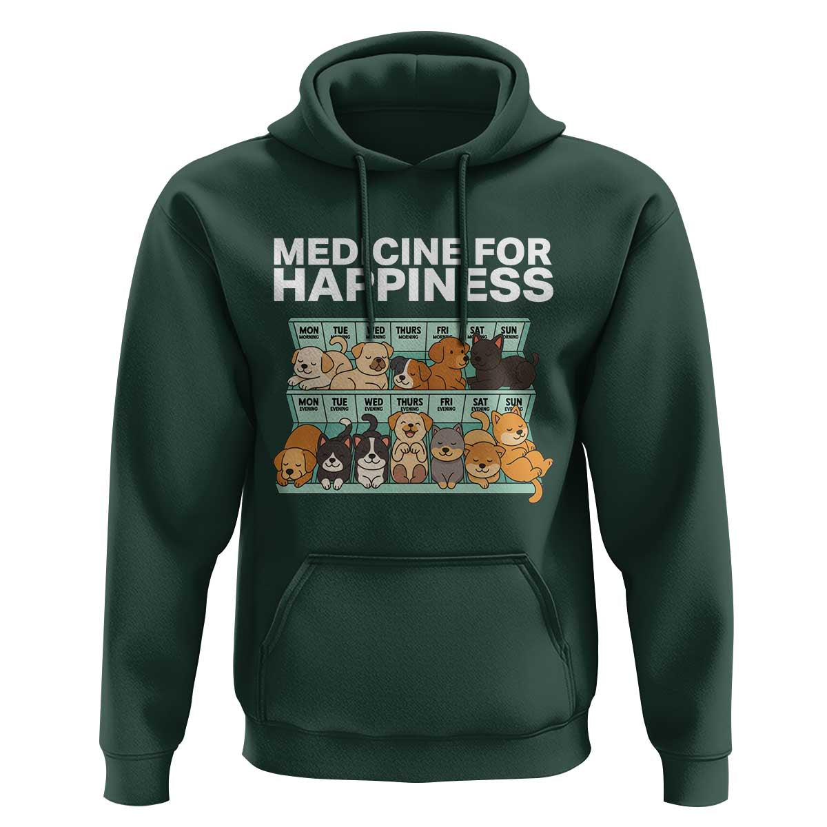 Funny Dog Lover Hoodie My Medicine For Happiness Called Cats Everyday - Wonder Print Shop