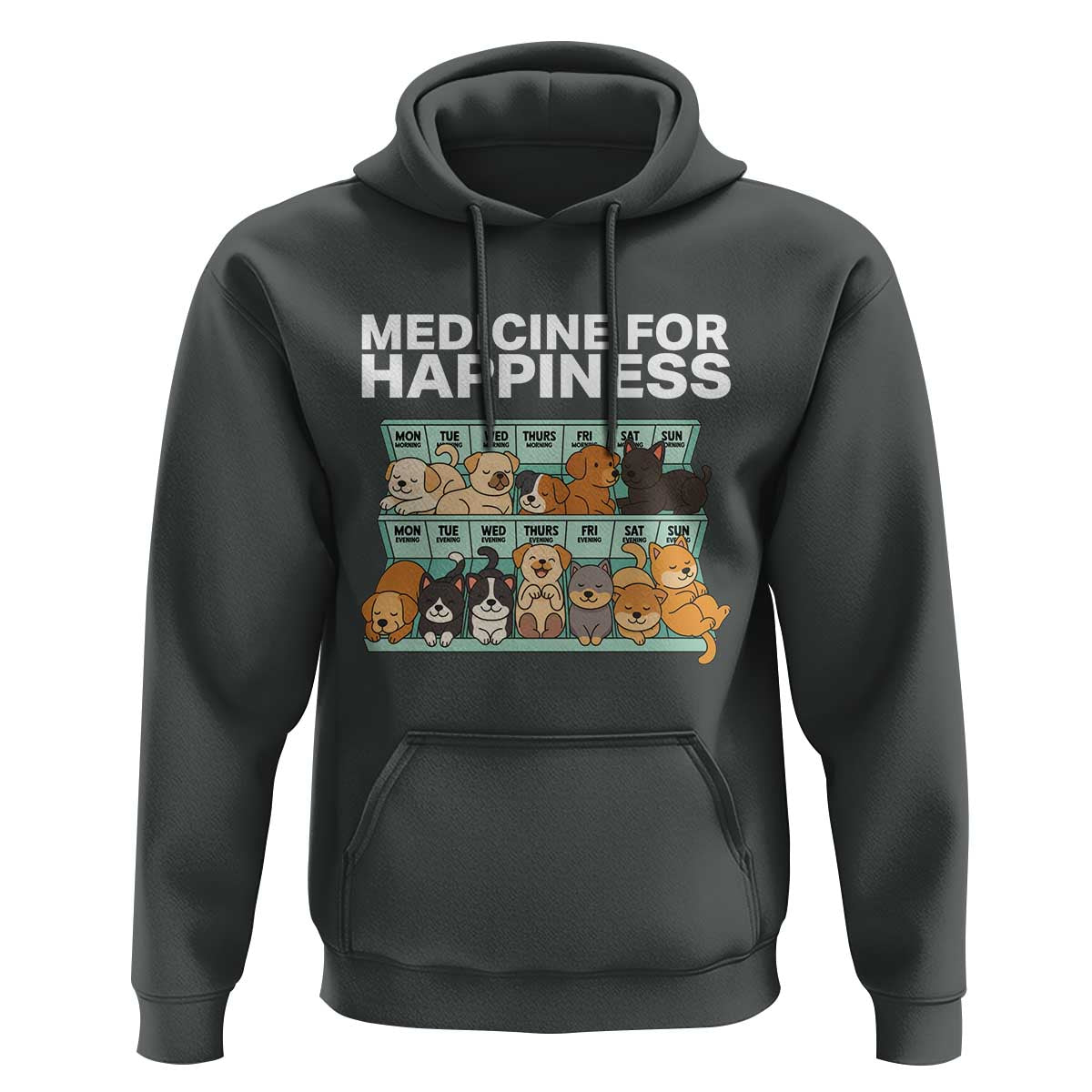Funny Dog Lover Hoodie My Medicine For Happiness Called Cats Everyday - Wonder Print Shop
