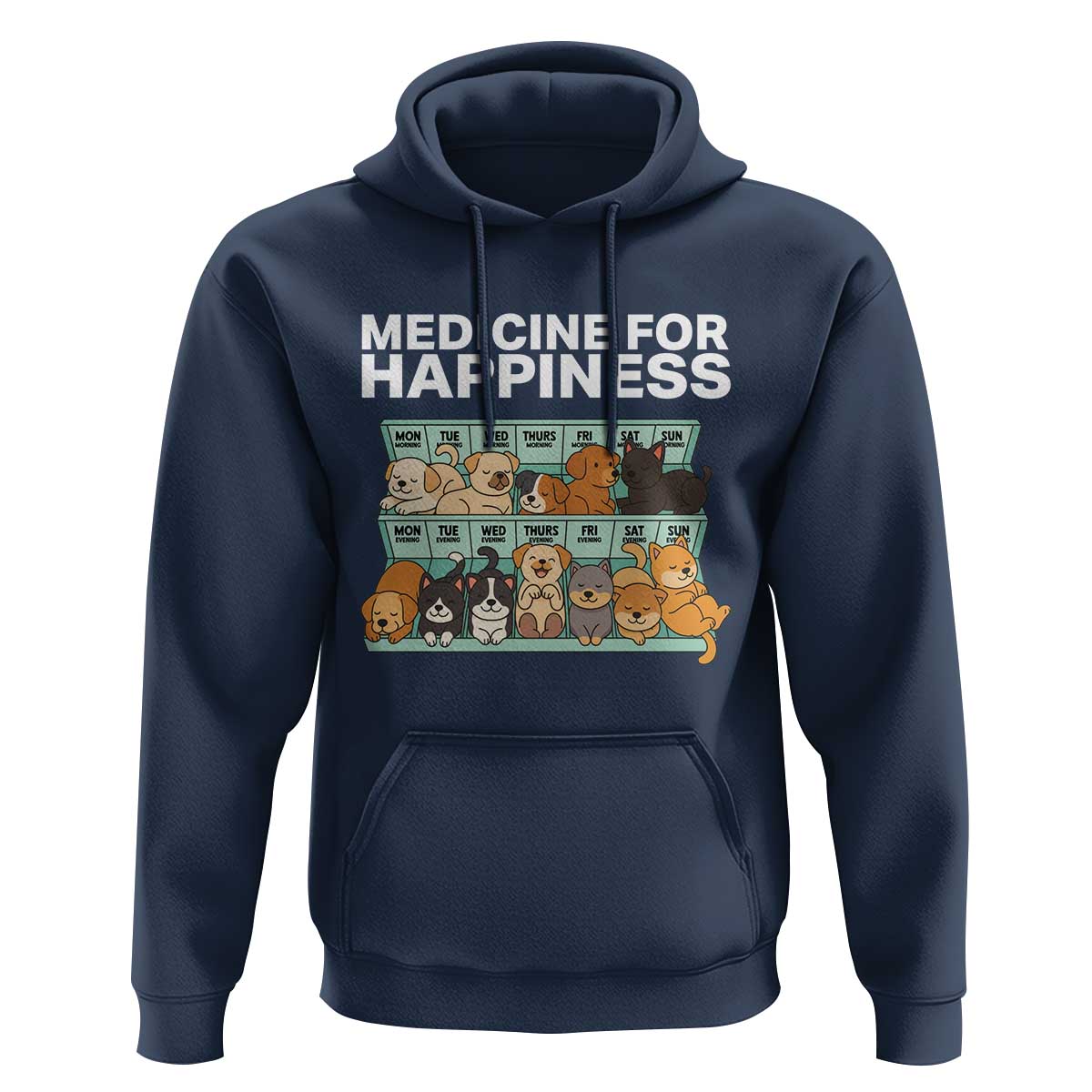 Funny Dog Lover Hoodie My Medicine For Happiness Called Cats Everyday - Wonder Print Shop