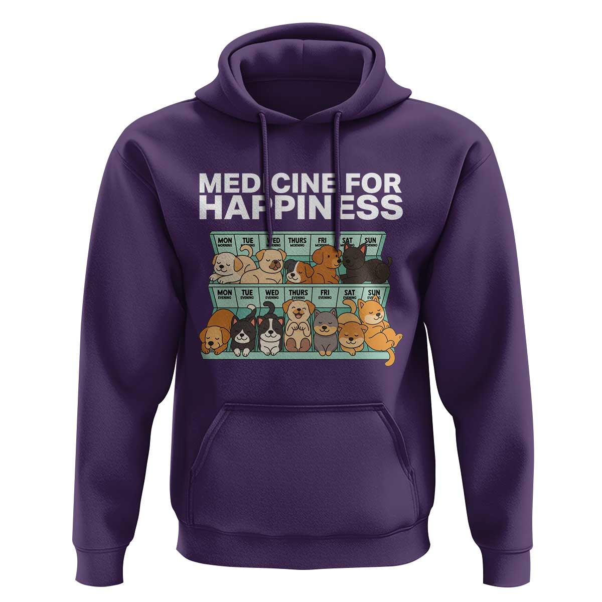 Funny Dog Lover Hoodie My Medicine For Happiness Called Cats Everyday - Wonder Print Shop