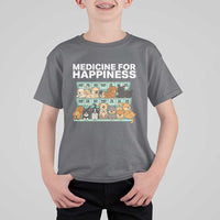 Funny Dog Lover T Shirt For Kid My Medicine For Happiness Called Cats Everyday - Wonder Print Shop