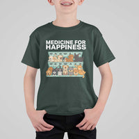 Funny Dog Lover T Shirt For Kid My Medicine For Happiness Called Cats Everyday - Wonder Print Shop