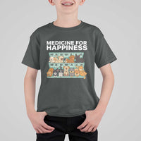 Funny Dog Lover T Shirt For Kid My Medicine For Happiness Called Cats Everyday - Wonder Print Shop