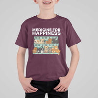Funny Dog Lover T Shirt For Kid My Medicine For Happiness Called Cats Everyday - Wonder Print Shop
