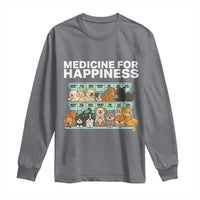 Funny Dog Lover Long Sleeve Shirt My Medicine For Happiness Called Cats Everyday - Wonder Print Shop