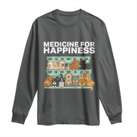 Funny Dog Lover Long Sleeve Shirt My Medicine For Happiness Called Cats Everyday - Wonder Print Shop