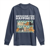 Funny Dog Lover Long Sleeve Shirt My Medicine For Happiness Called Cats Everyday - Wonder Print Shop