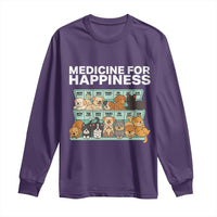 Funny Dog Lover Long Sleeve Shirt My Medicine For Happiness Called Cats Everyday - Wonder Print Shop