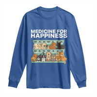 Funny Dog Lover Long Sleeve Shirt My Medicine For Happiness Called Cats Everyday - Wonder Print Shop
