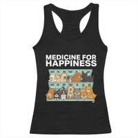 Funny Dog Lover Racerback Tank Top My Medicine For Happiness Called Cats Everyday - Wonder Print Shop