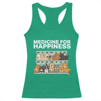 Funny Dog Lover Racerback Tank Top My Medicine For Happiness Called Cats Everyday - Wonder Print Shop