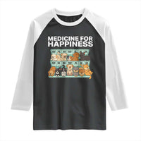 Funny Dog Lover Raglan Shirt My Medicine For Happiness Called Cats Everyday - Wonder Print Shop