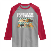 Funny Dog Lover Raglan Shirt My Medicine For Happiness Called Cats Everyday - Wonder Print Shop