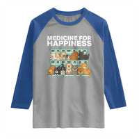Funny Dog Lover Raglan Shirt My Medicine For Happiness Called Cats Everyday - Wonder Print Shop