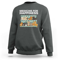 Funny Dog Lover Sweatshirt My Medicine For Happiness Called Cats Everyday - Wonder Print Shop