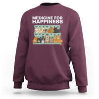 Funny Dog Lover Sweatshirt My Medicine For Happiness Called Cats Everyday - Wonder Print Shop