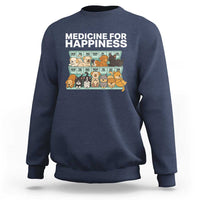 Funny Dog Lover Sweatshirt My Medicine For Happiness Called Cats Everyday - Wonder Print Shop