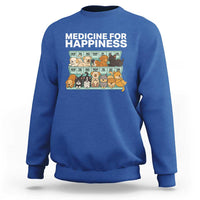Funny Dog Lover Sweatshirt My Medicine For Happiness Called Cats Everyday - Wonder Print Shop