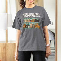 Funny Dog Lover T Shirt For Women My Medicine For Happiness Called Cats Everyday - Wonder Print Shop