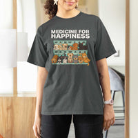 Funny Dog Lover T Shirt For Women My Medicine For Happiness Called Cats Everyday - Wonder Print Shop