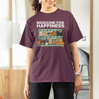 Funny Dog Lover T Shirt For Women My Medicine For Happiness Called Cats Everyday - Wonder Print Shop