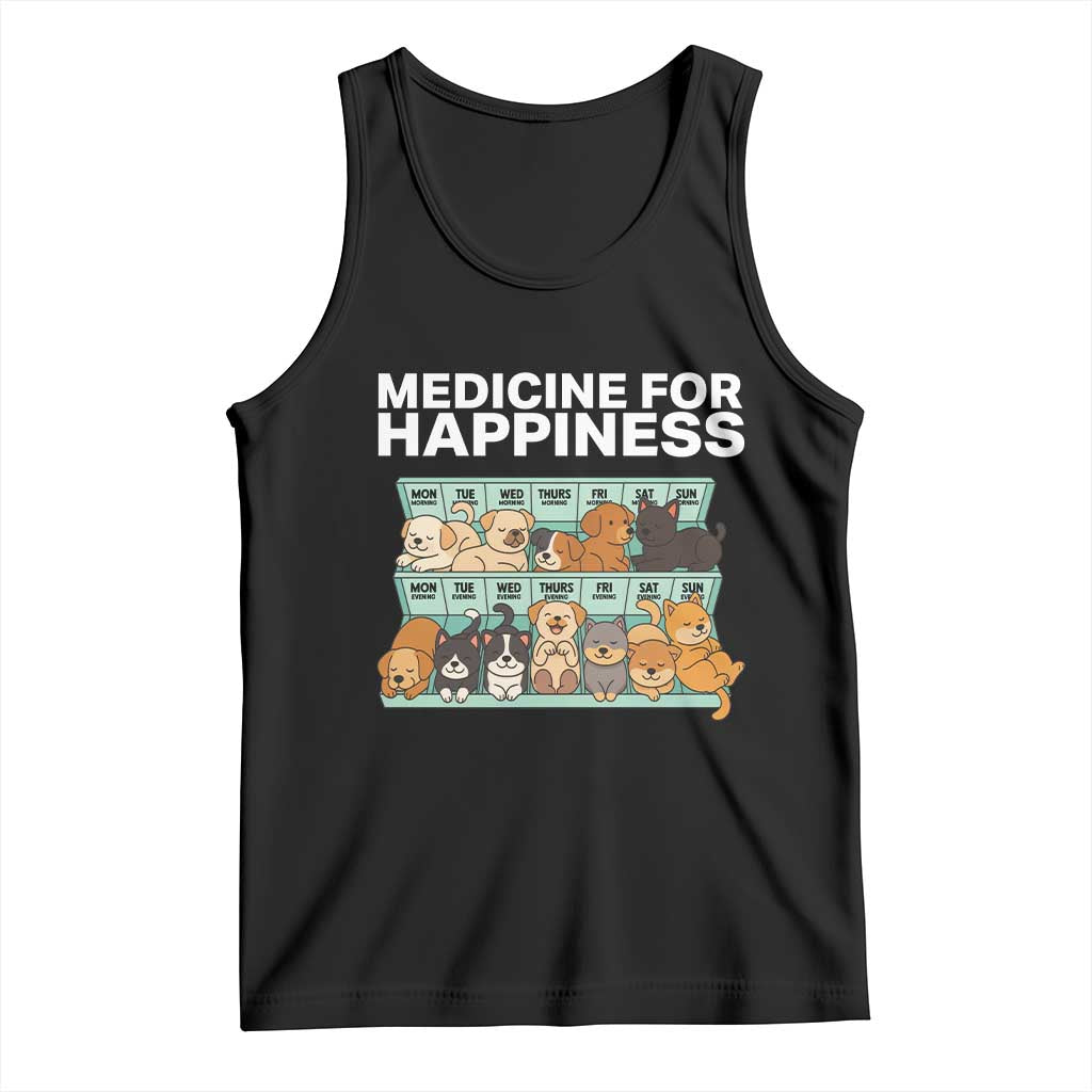 Funny Dog Lover Tank Top My Medicine For Happiness Called Cats Everyday - Wonder Print Shop