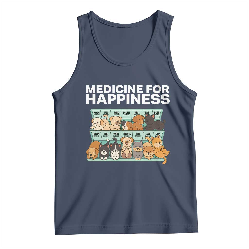 Funny Dog Lover Tank Top My Medicine For Happiness Called Cats Everyday - Wonder Print Shop