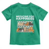 Funny Dog Lover Toddler T Shirt My Medicine For Happiness Called Cats Everyday - Wonder Print Shop