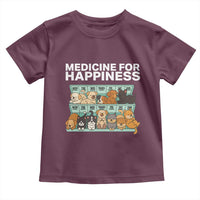 Funny Dog Lover Toddler T Shirt My Medicine For Happiness Called Cats Everyday - Wonder Print Shop