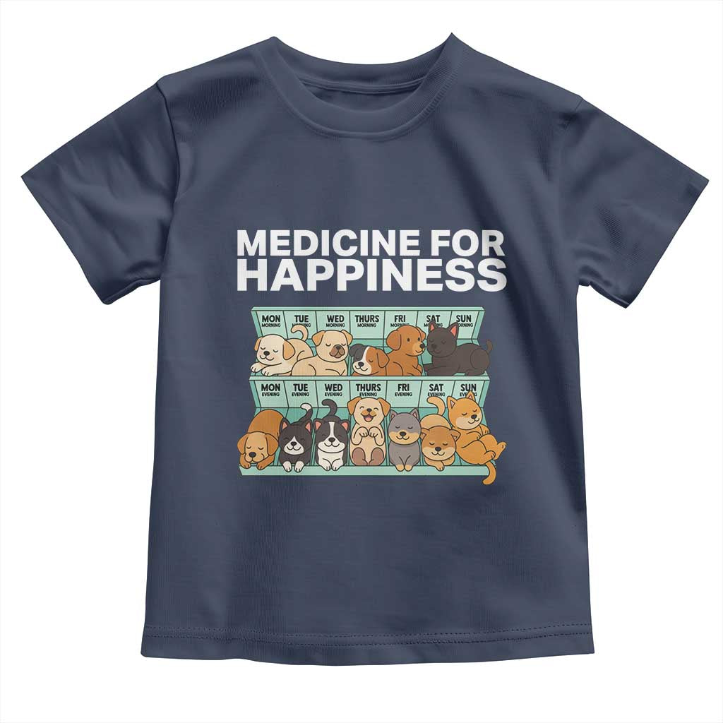 Funny Dog Lover Toddler T Shirt My Medicine For Happiness Called Cats Everyday - Wonder Print Shop