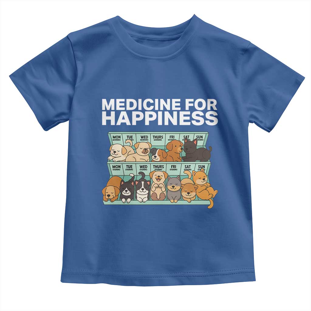 Funny Dog Lover Toddler T Shirt My Medicine For Happiness Called Cats Everyday - Wonder Print Shop