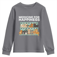 Funny Dog Lover Youth Sweatshirt My Medicine For Happiness Called Cats Everyday - Wonder Print Shop