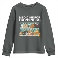 Funny Dog Lover Youth Sweatshirt My Medicine For Happiness Called Cats Everyday - Wonder Print Shop