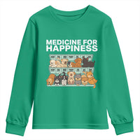 Funny Dog Lover Youth Sweatshirt My Medicine For Happiness Called Cats Everyday - Wonder Print Shop