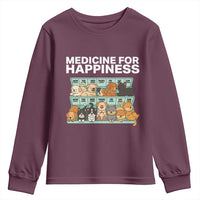 Funny Dog Lover Youth Sweatshirt My Medicine For Happiness Called Cats Everyday - Wonder Print Shop