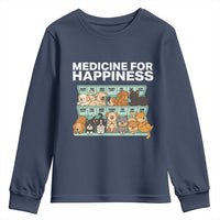 Funny Dog Lover Youth Sweatshirt My Medicine For Happiness Called Cats Everyday - Wonder Print Shop