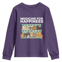 Funny Dog Lover Youth Sweatshirt My Medicine For Happiness Called Cats Everyday - Wonder Print Shop