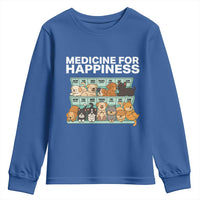 Funny Dog Lover Youth Sweatshirt My Medicine For Happiness Called Cats Everyday - Wonder Print Shop