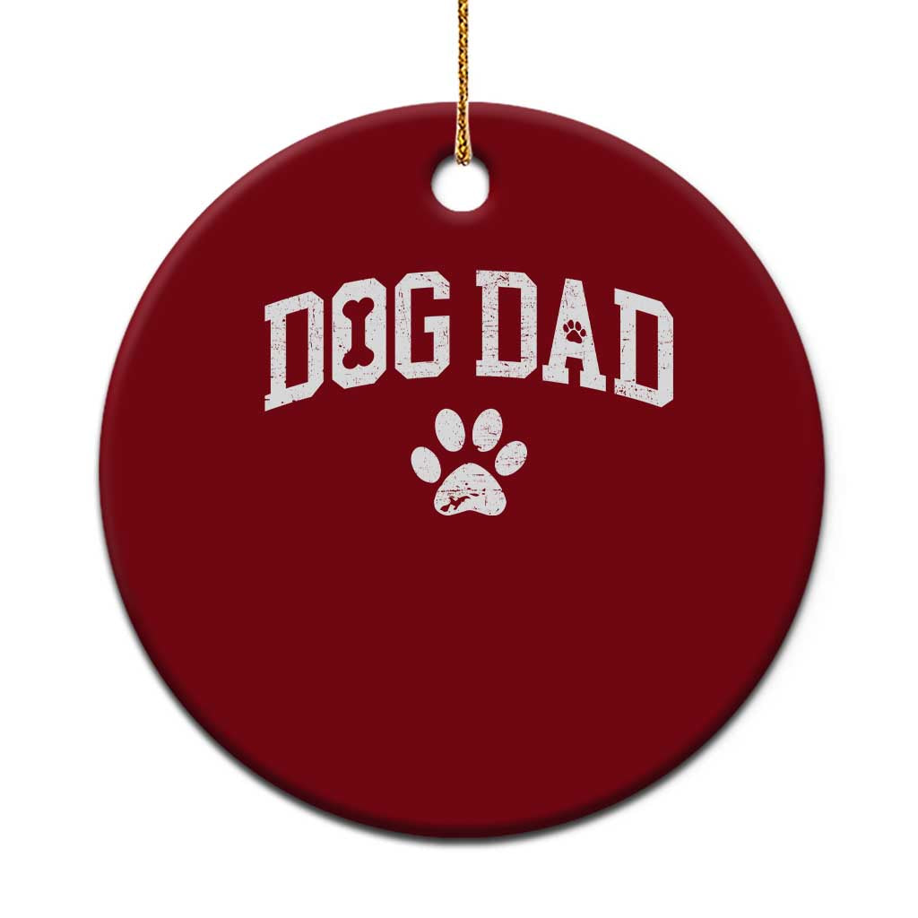 Retro Dog Dad Ceramic Ornament Distressed Fathers Day Gift for Dog Lovers - Wonder Print Shop