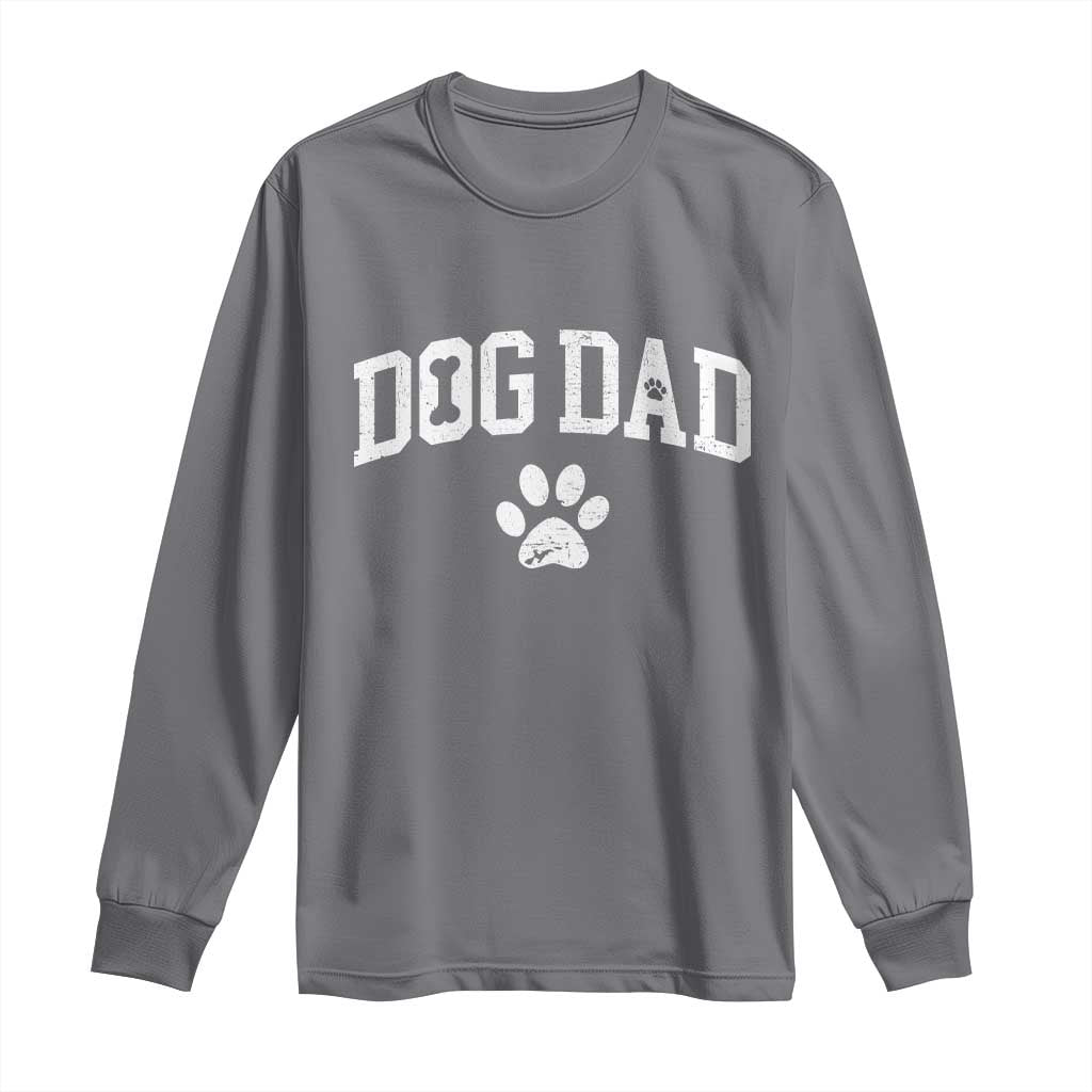 Retro Dog Dad Long Sleeve Shirt Distressed Fathers Day Gift for Dog Lovers - Wonder Print Shop
