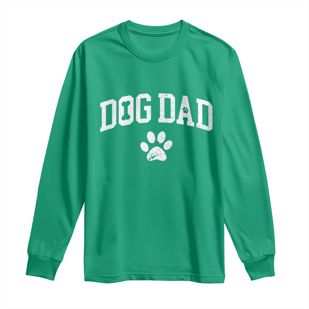 Retro Dog Dad Long Sleeve Shirt Distressed Fathers Day Gift for Dog Lovers - Wonder Print Shop