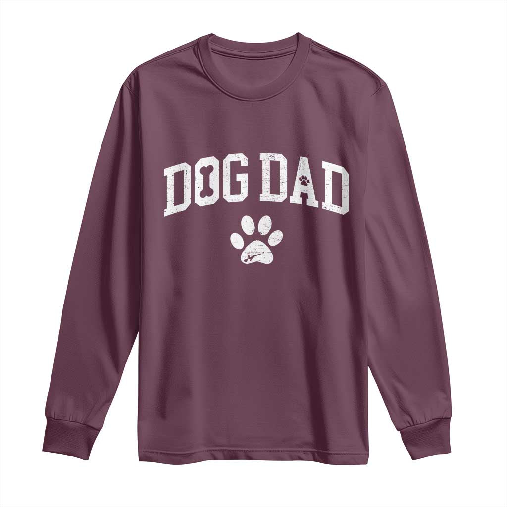 Retro Dog Dad Long Sleeve Shirt Distressed Fathers Day Gift for Dog Lovers - Wonder Print Shop