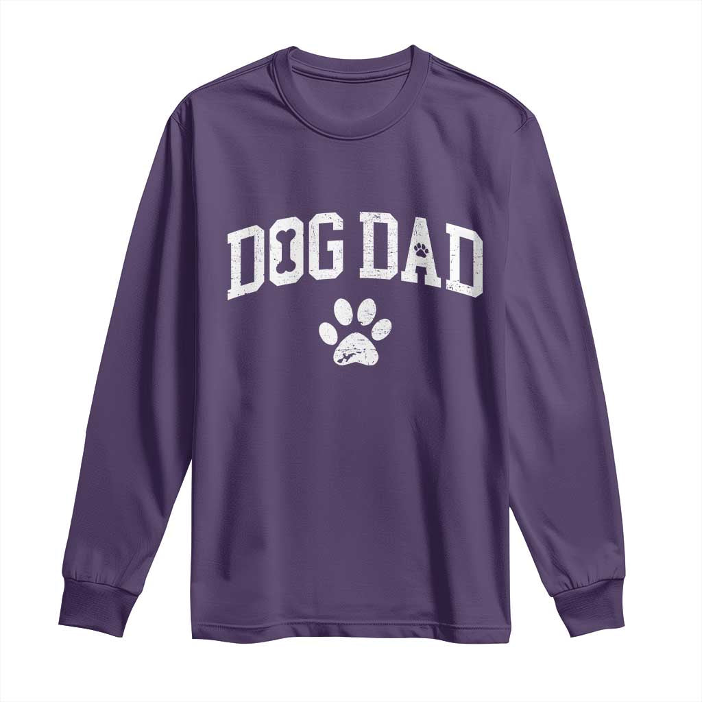 Retro Dog Dad Long Sleeve Shirt Distressed Fathers Day Gift for Dog Lovers - Wonder Print Shop