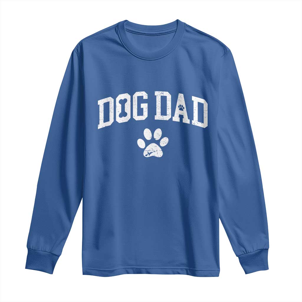 Retro Dog Dad Long Sleeve Shirt Distressed Fathers Day Gift for Dog Lovers - Wonder Print Shop